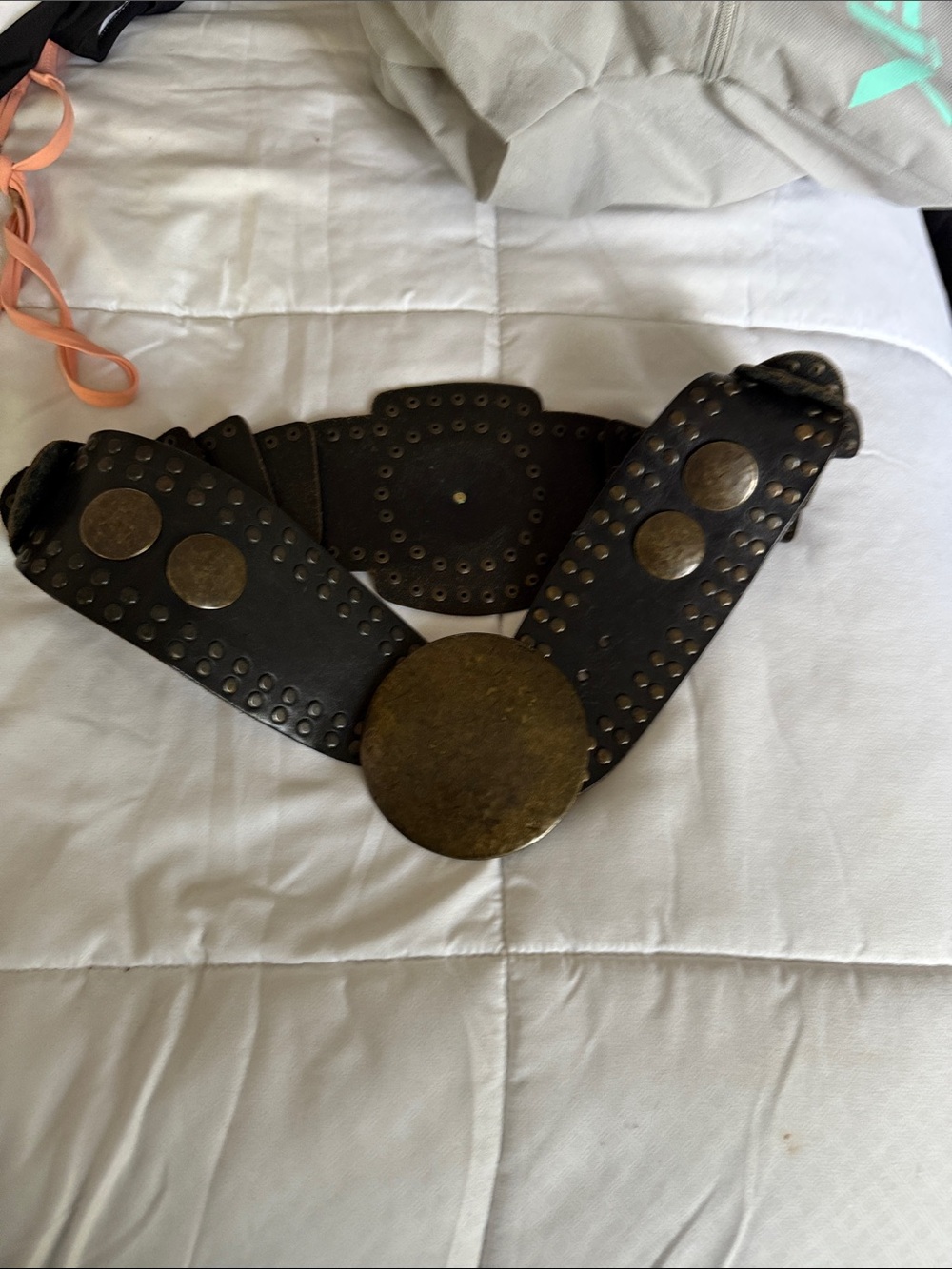 VINTAGE GLADIATOR Leather Waist Belt 34-35 INCH WAIST - Picture 3 of 6